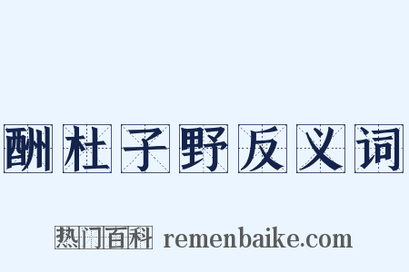 酬杜子野反义词是什么意思的图片